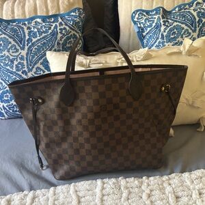Chic Checkered Brown Tote Bag
